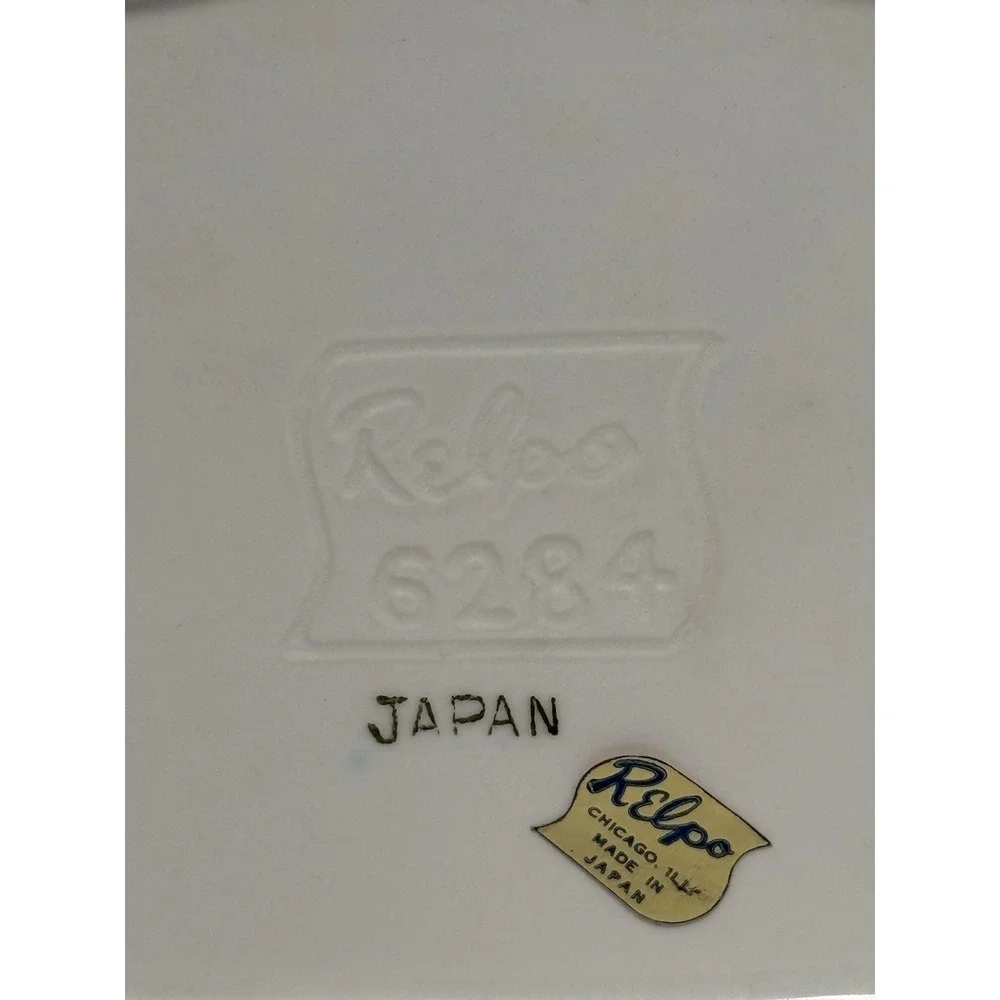 RARE Vintage RELPO Japan 6284 Blue Birds in Love Planter 8
